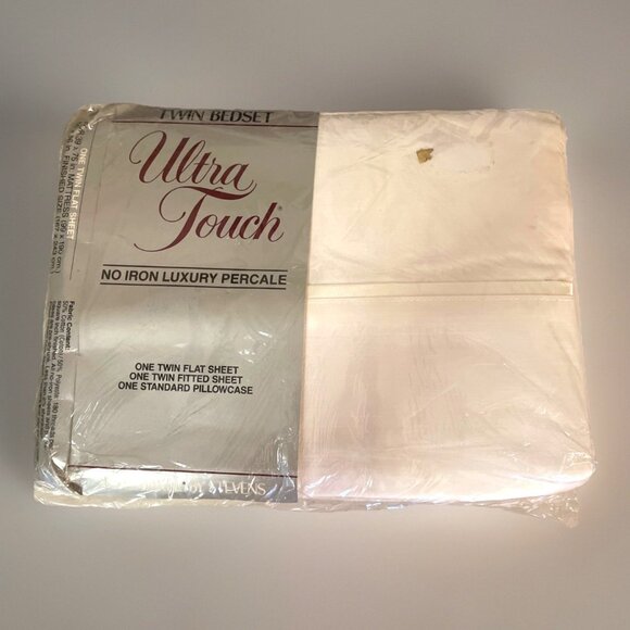 VTG Tastemaker by Stevens Ultra Touch Luxury Percale White Twin Flat Bed Sheet - Picture 1 of 6